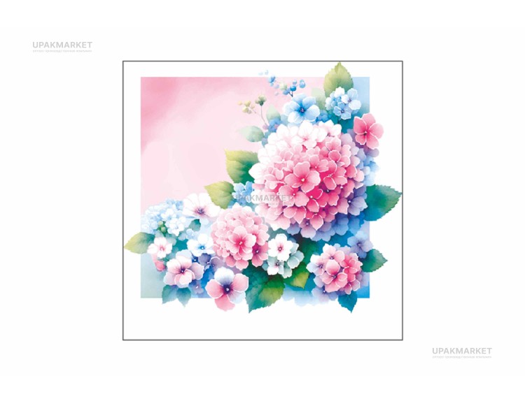 Салфетки 33х33 3-х слойные "Гортензия" 20 листов, GrandPero Deluxe — UPAKMARKET