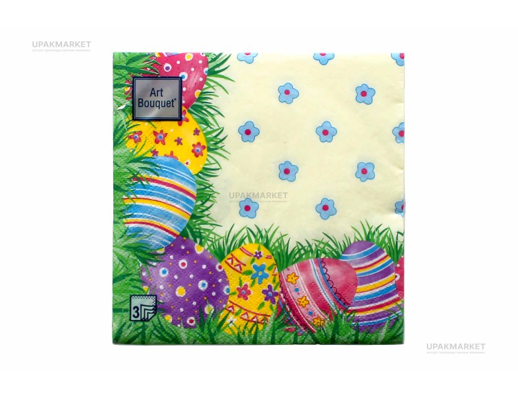 Салфетки трехслойные Art Bouquet Пасхальные яйца №1, 20 шт — UPAKMARKET