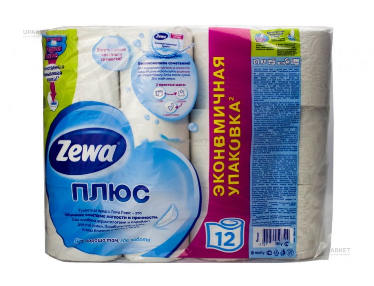 Туалетная бумага ZEWA  2-х сл. белая — UPAKMARKET