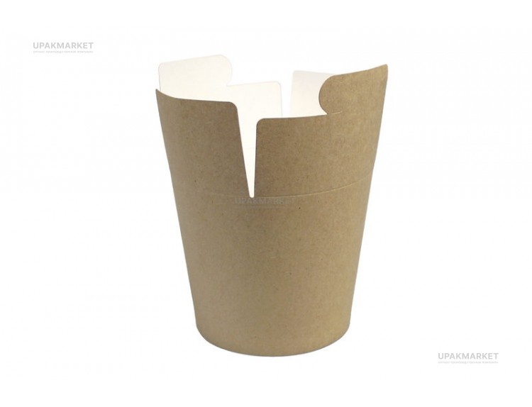 Короб бумажный China Pack  /d верх-111,h-96/ Крафт 700мл — UPAKMARKET