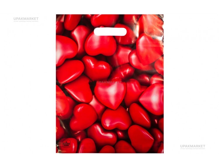 Пакет Тико 31х40 "Сердечки" — UPAKMARKET
