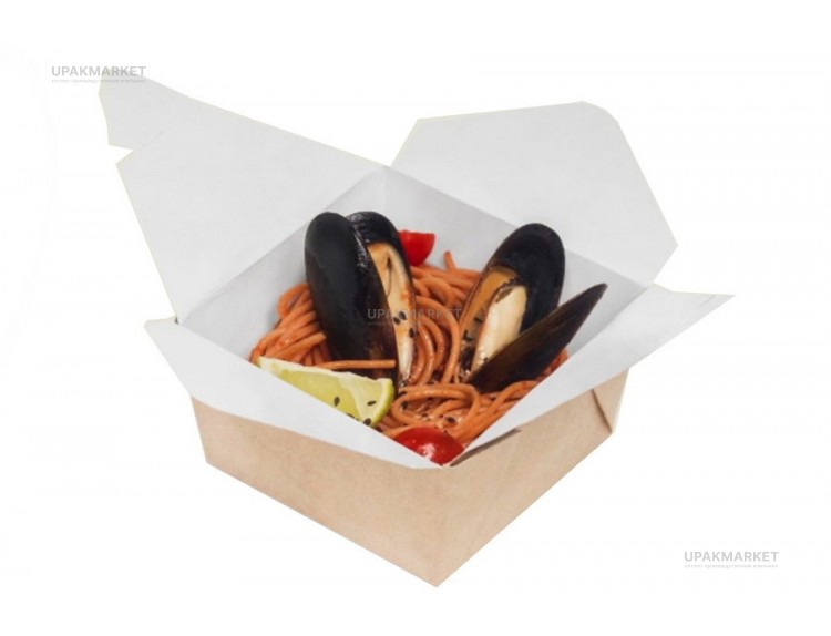 Ланч бокс картонный 900мл Meal Box M 145х145х55 OSQ (OCQ, OCIQ, ОСК, ОЭСКЬЮ, ОСИКЬЮ) — UPAKMARKET