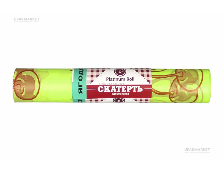 Скатерти 110х180 "Ягодки" желтые (в рулоне 5 штук) PR — UPAKMARKET