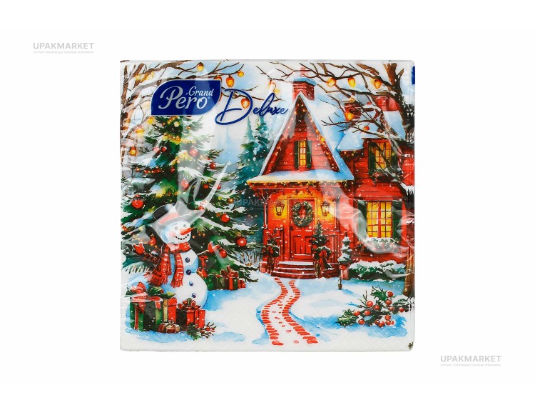 Салфетки НГ 33х33 3-х слойная, "Волшебная ночь" 20 штук,  GrandPero Deluхе — UPAKMARKET