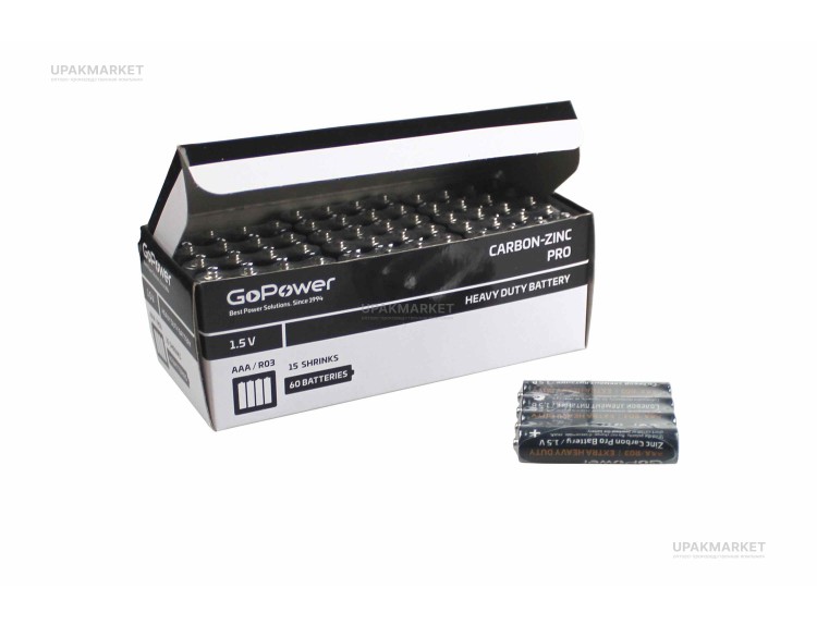 Батарейка GoPower AAA/R03 мизинчиковая Heavy Duty 4S — UPAKMARKET