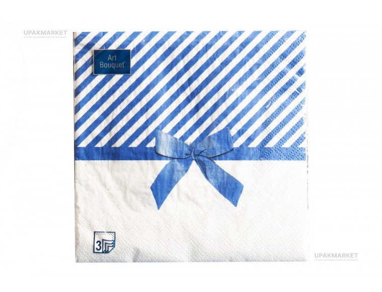 Салфетки 33х33 3 - слойн. Art Bouquet 20 шт Подарок синий — UPAKMARKET