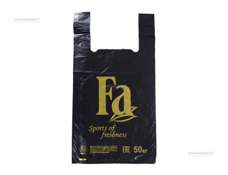 Пакет майка 30х55 "FA" 8гр черная ЮгПак /20уп х 50шт/ — UPAKMARKET