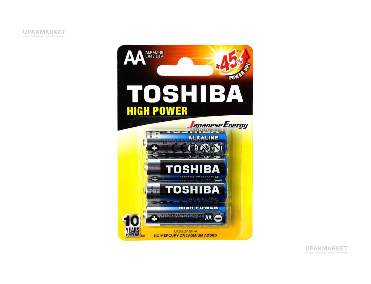Батарейка TOSHIBA AA/LR6 4card — UPAKMARKET