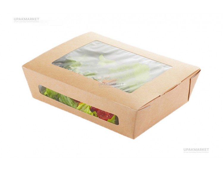 Салатник Salad 1000 с окном 170(190)х130(150)х50мм OSQ (OCQ, OCIQ, ОСК, ОЭСКЬЮ, ОСИКЬЮ) — UPAKMARKET