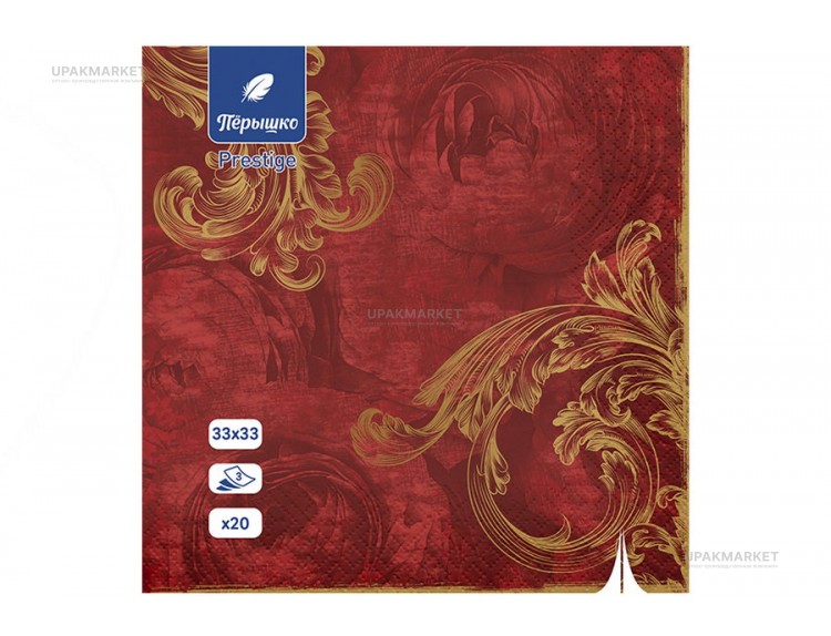 Салфетки 33х33 3-х слойные"Красных бархат" 20 листов PERO Prestige — UPAKMARKET
