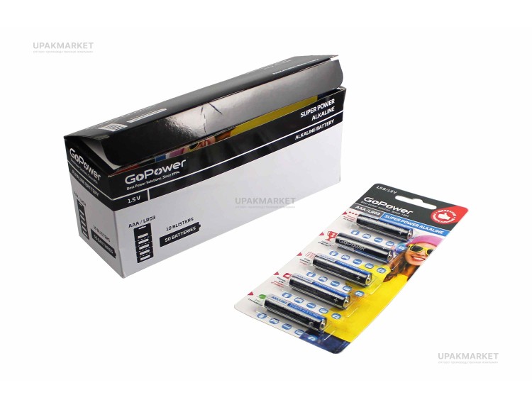 Батарейка GoPower AAA/LR03 мизинчиковая Alkaline BL5 1х5 — UPAKMARKET