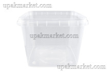  Банка с крышкой 1л прозрачная квадратная /130х130х100/  