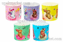 Форма бумажная для куличей d90хh90мм ЗАЙЧИКИ