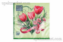 Салфетки 33х33 трехслойные шт Праздничные тюльпаны Art Bouquet 20 шт