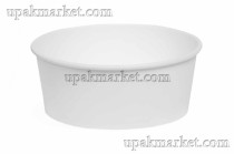 Картонная емкость белая круглая Round Bowl 620 дно 150(132)х46мм вместимость 390мл OSQ (OCQ, OCIQ, ОСК, ОЭСКЬЮ, ОСИКЬЮ)