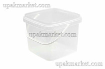 Ведро/крышка 1л прозрачное квадратное /131х131х110/   