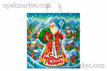 Пакет НГ с петлевой ручкой 40х42см "Село Морозово" 45мкм ПВД Интерпак /20уп х 25шт/