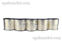 Лента 0,5 см Рабочая с золотой полосой белая  (250ярд) 