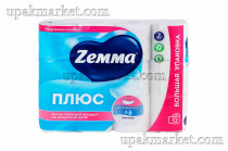 Туалетная бумага ZEMMA Плюс 2слоя Белая 12шт