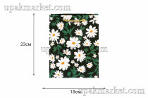 Пакет бумажный подарочный 18х23х10см Люкс с блестками микс