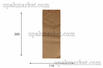 Пакет бумажный пищевой 300х110х50 крафт бурый 40гр НПФ 