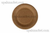 Тарелка картонная 180мм круглая крафт AVIORA /20уп х 50шт/