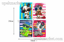 Пакет бумажный подарочный 18х23х10см Люкс микс