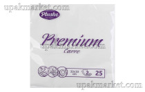 Салфетки 33х33 2-х слойная "Белая" 25 листов, PLUSHE