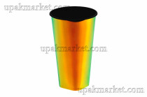 Стакан с квадратным дном Bubble Cup 500 мл 90мм h135мм чёрный IML золотой (24уп по 18шт)