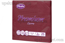 Салфетки 33х33 2-х слойные "Интенсив бордо" 25 листов, PLUSHE