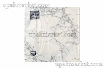 Салфетки 33х33 трехслойные Art Bouquet Мрамор серебро на белом 20 шт