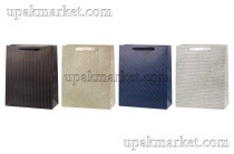 Пакет бумажный подарочный 26х32х12см микс