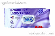 Полотенца влажные очищающие универсальные 60шт XХL, клапан
