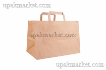 Пакет крафт с плоской ручкой б/п 320х200x220 крафт 70г AVIORA