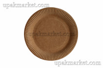 Тарелка картонная 230мм круглая крафт AVIORA 