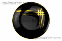 Тарелка пластиковая 230мм с каемочкой "Эстетика" Royal Party /40уп х 6шт/ черная