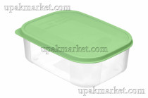 Контейнер для продуктов "Verona" прямоугольный 0,6л с гибкой крышкой (зеленый) 34 шт.