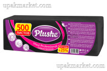 Салфетки 24х24 1 слойные 500 листов Интенсив черные PLUSHE 