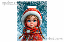 Пакет НГ с вырубной ручкой 31х40см "Снегурушка " Тико