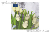 Салфетки 33х33 3 - слойн. Art Bouquet 20 шт  Белые тюльпаны