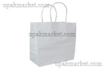 Пакет бумажный подарочный 26х32х12см "Крафт" белый