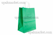 Пакет крафт с крученой ручкой 260х150х340 зеленый без печати 80гр AVIORA