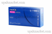 Перчатки нитриловые неопудренные смотровые L сиреневые Blue Purple MEDIOK 3,5 гр /10х100шт/