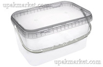 Ведро с крышкой 3,3л прозрачное прямоугольное /250х158х128/ Спектр-пласт 