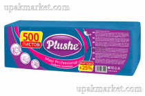 Салфетки 24х24 1 слойные Интенсив синие 500 листов PLUSHE