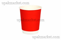 Стакан бумажный 250мл 80мм Красный двухслойный ГН (625шт) Л-ПАК																														