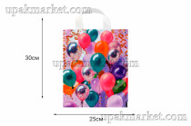 Пакет с петлевой ручкой 25х30 "Шары" 60мкм МП /40уп х 25шт/