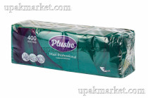 Салфетки 24х24см 1слой PLUSHE 400 листов Интенсив Зеленые