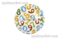 Тарелка бумажная 230мм "Цифры" Папирус /10уп х 50шт/