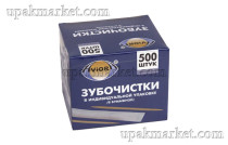 Зубочистки 500шт в индивидуальной бумажной упаковке, в катонной коробке АВИОРА 